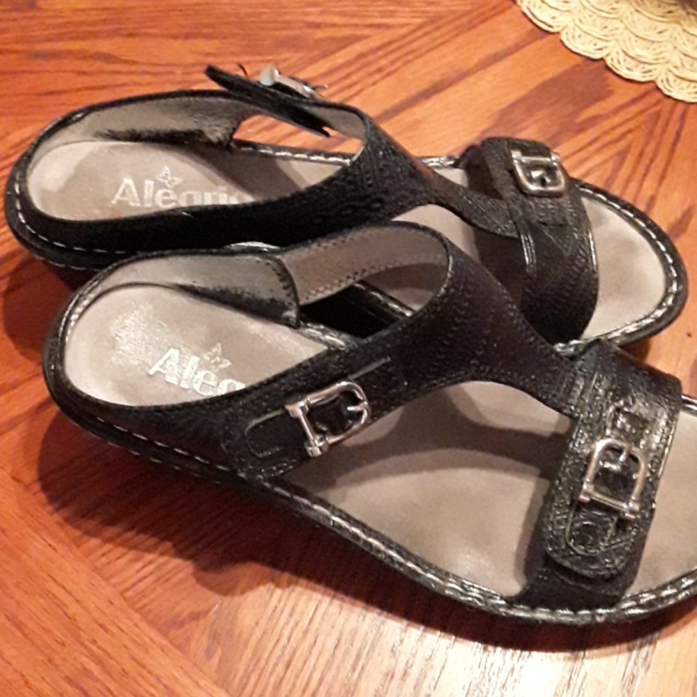 Alegria black wedge sandal